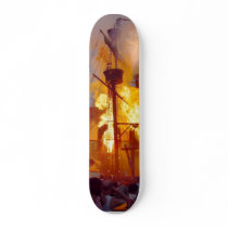 Pirate Ship Battle At Treasure Island In Vegas Skate Deck