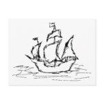 Pirate Ship Galleon Sketch! Custom, Add Your Text! postcards
