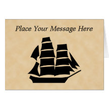 Pirate Ship. Sailing Ship. Greeting Card