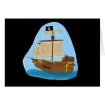 Pirate Ship with Flag Cards