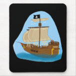Pirate Ship with Flag mousepads