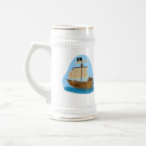 Pirate Ship with Flag Mugs