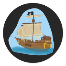 Pirate Ship with Flag Stickers