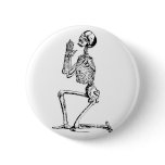 Pirate Skeleton Begging Pinback Button