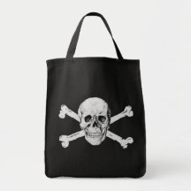 Pirate Skull and Crossbones Tote Bags