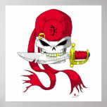Pirate Skull Bandanna Poster posters