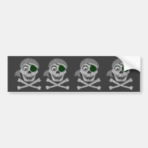 Pirate Skull & Crossbones Bumpersticker Bumper Stickers