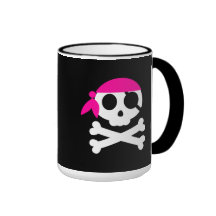 Pirate Skull Skeleton Bandanna Mugs