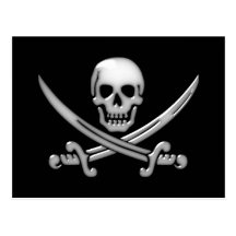 Pirate Skull & Sword Crossbones (TLAPD) Postcards