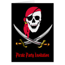 Pirate Skull & Swords Party Greeting Cards