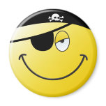 Pirate Smiley Face Fridge Magnets