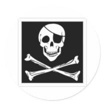 pirate round stickers
