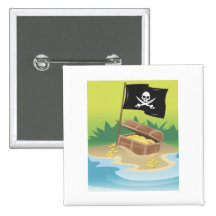 Pirate Treasure Pinback Buttons