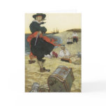 Pirate William Kidd Burying Treasure on Oak Island Cards