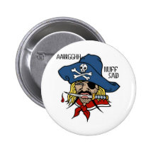 PIRATE WITH DAGGER...ARGH NUFF SAID TATTOO PRINT PINBACK BUTTON