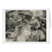 Pirates Fighting Greeting Card