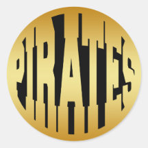 PIRATES - GOLD TEXT STICKERS