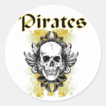 Pirates Skull and Crossbone Round Sticker