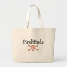 Pirattitude Blood Jolly Roger Canvas Bags