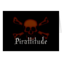 Pirattitude Blood Jolly Roger Greeting Cards