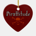 Pirattitude Blood Jolly Roger Christmas Ornaments