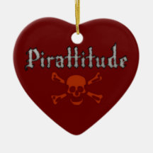 Pirattitude Blood Jolly Roger Christmas Ornaments