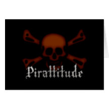 Pirattitude Blood Jolly Roger Greeting Cards