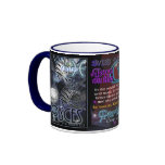 Pisces Aries cusp astrology blue trim large Mug