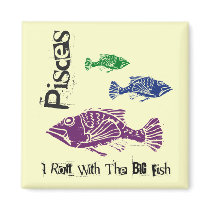 Pisces Big Fish Refrigerator Magnet