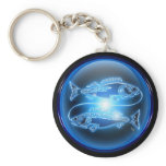 Pisces Blue Glossy Keychain