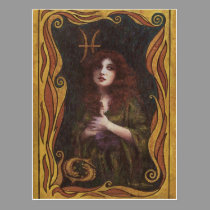 Pisces Decorative Figure Design postcards