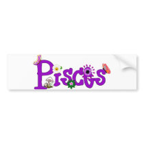 Pisces Flowers Bumper Stickers