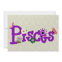 Pisces Flowers Personalized Invitation