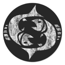 pisces round stickers