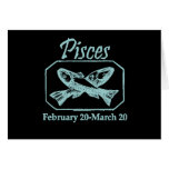 Pisces Teal Greeting Card
