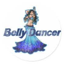 Pisces Vintage Belly Dancer Round Stickers
