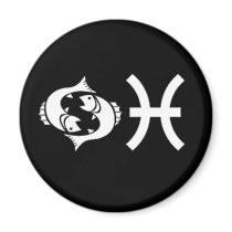 Pisces with Symbol Refrigerator Magnet