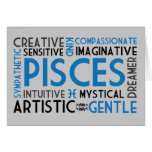 Pisces Word Collage Card