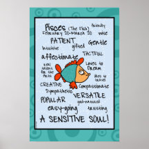 Pisces wordcloud poster