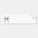 Pisces. Zodiac Astrology Sign. Black. Bumper Sticker