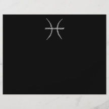 Pisces. Zodiac Astrology Sign. Black. Personalised Flyer