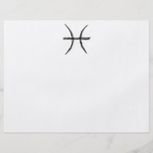 Pisces. Zodiac Astrology Sign. Black. Personalized Flyer