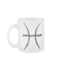 Pisces. Zodiac Astrology Sign. Black. Coffee Mug