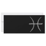 Pisces. Zodiac Astrology Sign. Black. Rack Card Design