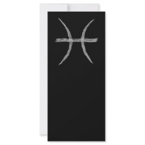 Pisces. Zodiac Astrology Sign. Black. Rack Card