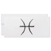 Pisces. Zodiac Astrology Sign. Black. Rack Card Template
