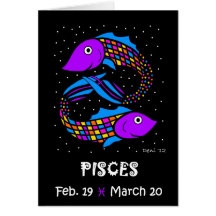 PISCES - ZODIAC GREETING CARD