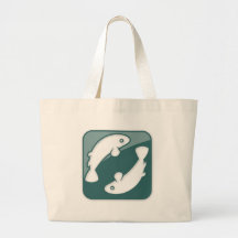 Pisces Zodiac Sign Canvas Bags