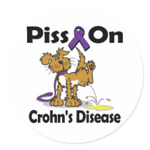Piss On Crohns Disease (purple) Round Sticker
