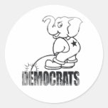Piss on democrats Faded.png Round Stickers